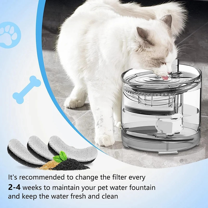 Cat Water Fountain Filter, 16 Pack Pet Fountain Filter Accessories Compatible With WF050 Pet Water Fountain