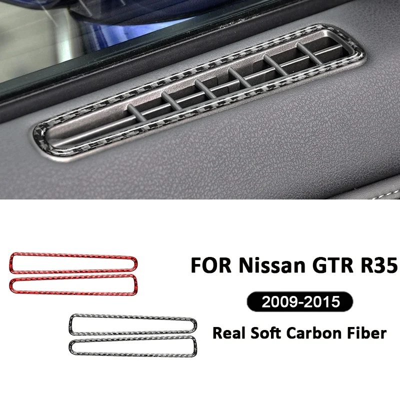

For Nissan GTR R35 Interior Accessories Carbon Fiber Auto Door Air Outlet Vent Defogging Demist Trim Frame Decoration Stickers