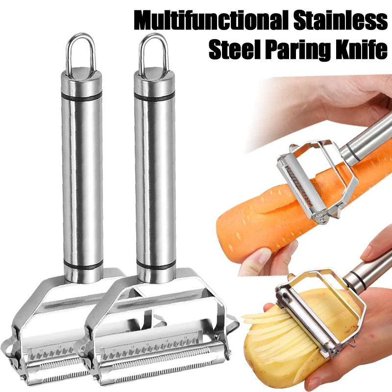 4-in-1 Multifunctional Kitchen Peeler Stainless Steel Vegetable Peeler Potato Peeler Durable Carrot Grater Kitchen Melon Planer