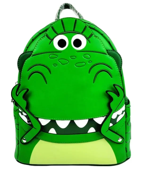 Disney Toy Story Rex Cosplay Mini Backpack PU Leather Double Shoulder Bag Cartoon Stitch Children's Schoolbag