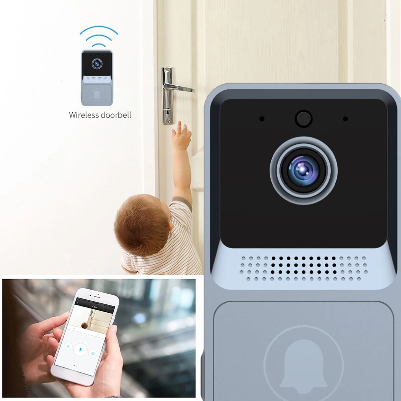 Timbre de puerta inalámbrico para exteriores, intercomunicador de vídeo con WiFi, cámara de visión nocturna, alarma de vídeo de seguridad para el hogar, Monitor de cámara