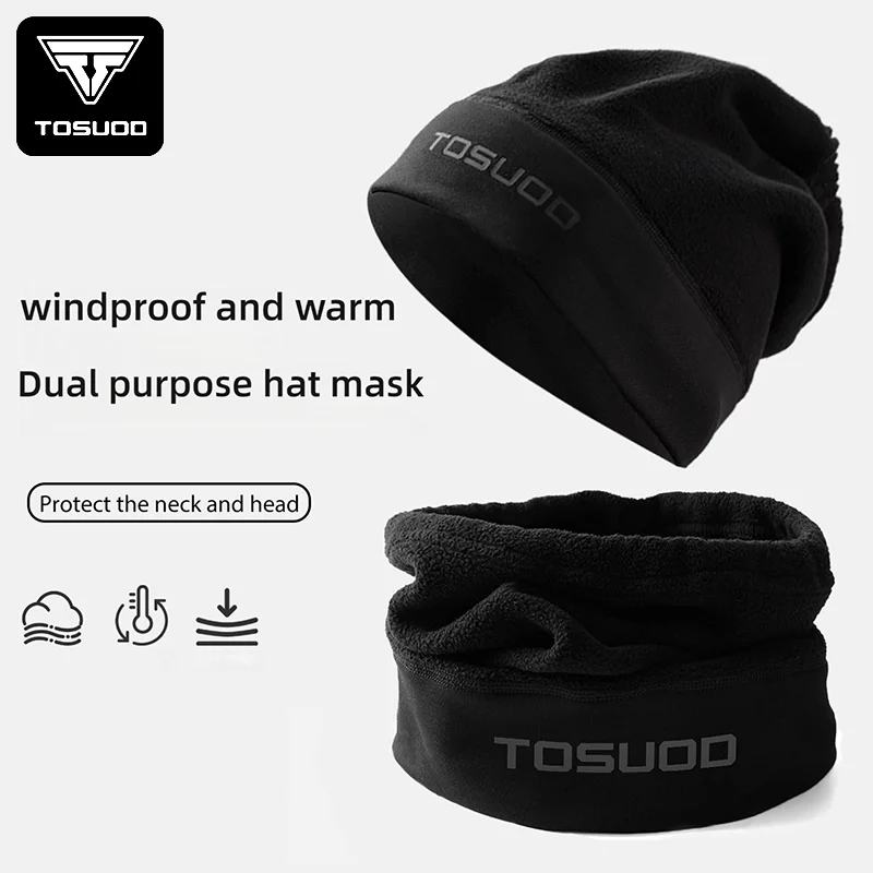 TOSUOD Winddichte, warme Winter-Fahrradmaske, Motorrad-Fleece-Hals, Outdoor, winddichter Schal, Camp, Wandern, Sturmhaube, Radfahren, Gesichtsmaske
