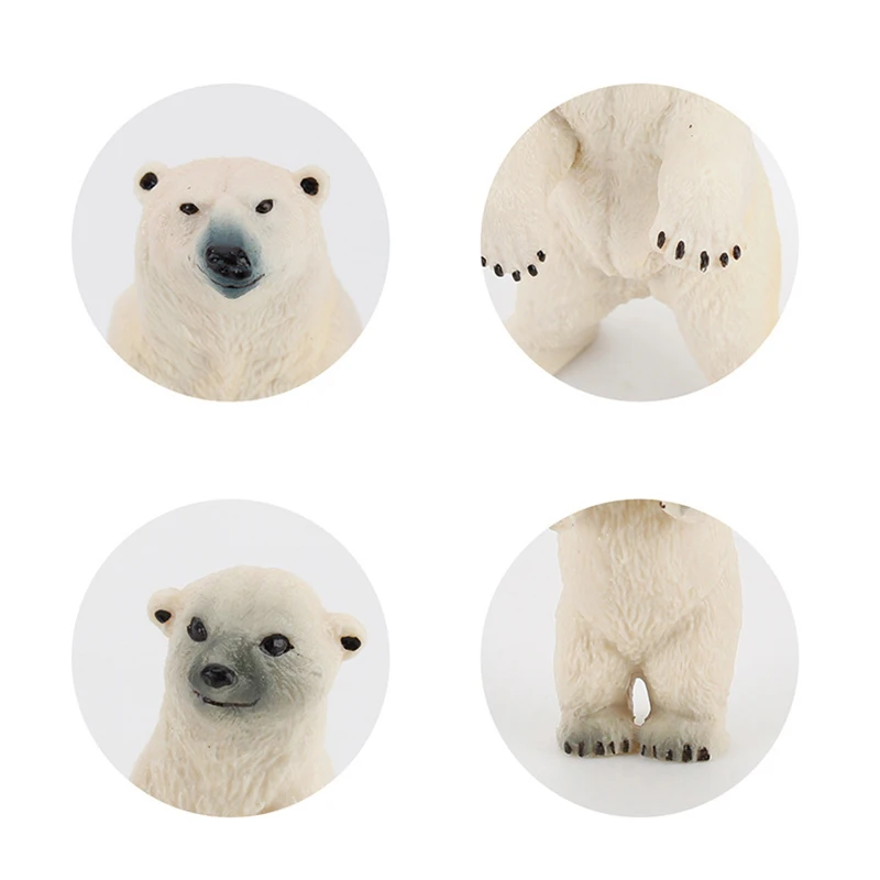 Arctic Animal Miniature Ornaments Solid Model Of Polar Bear Animal Figurines For Home Decoration