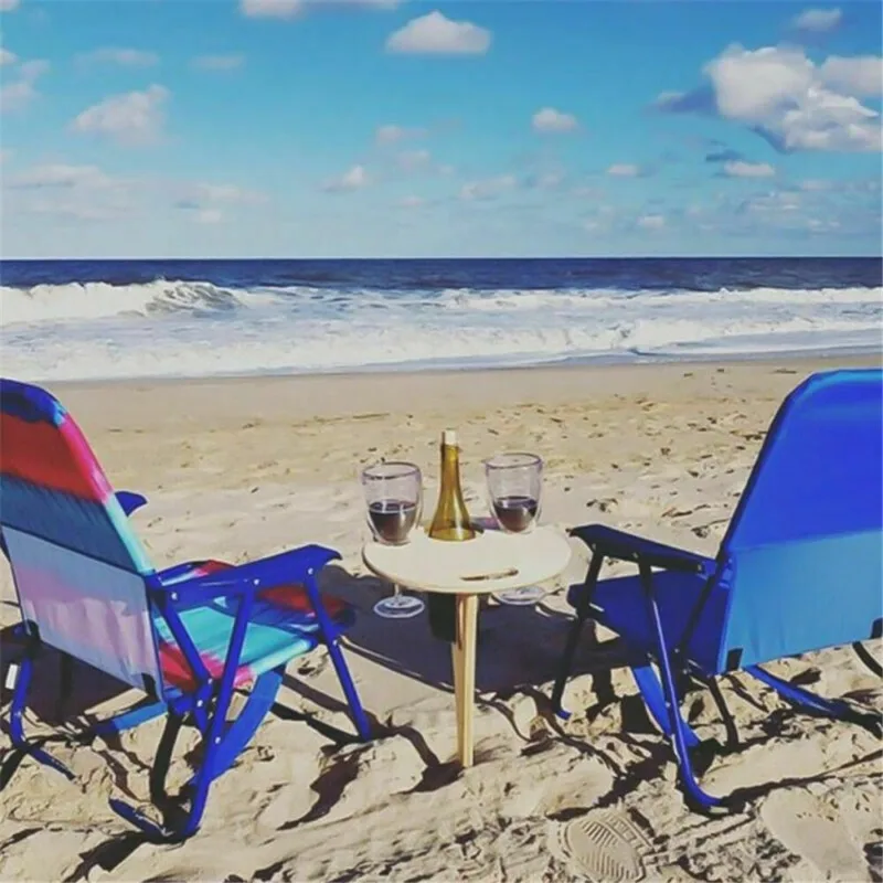 Outdoor Wine Table Portable Picnic Table Wine Glass Rack Collapsible Table image 5