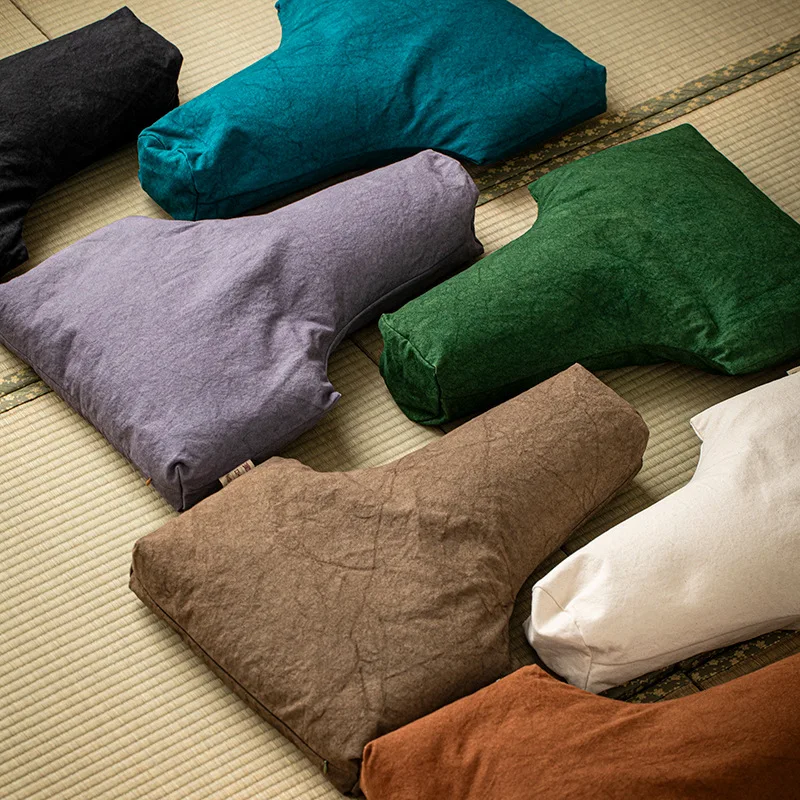 T‑Shape Pure Cotton Buckwheat‑Shell Meditation Cushion Floor Mat for Cross‑Legged Sitting Yoga Meditation Mindfulness