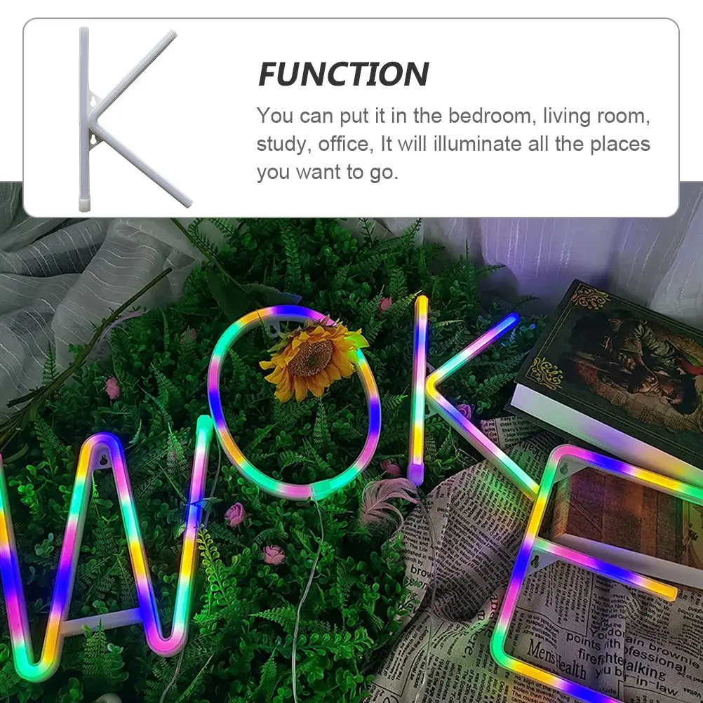 Alphabet LED Neon Signs USB Powered Night Lamps Bedroom Living Room Study Office Wall Atmosphere Lighting