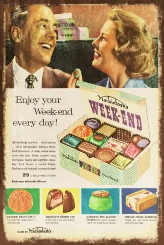 Mackintosh Sweets Advert Vintage Look Retro Style Metal Sign, Cafe Kitchen Cake