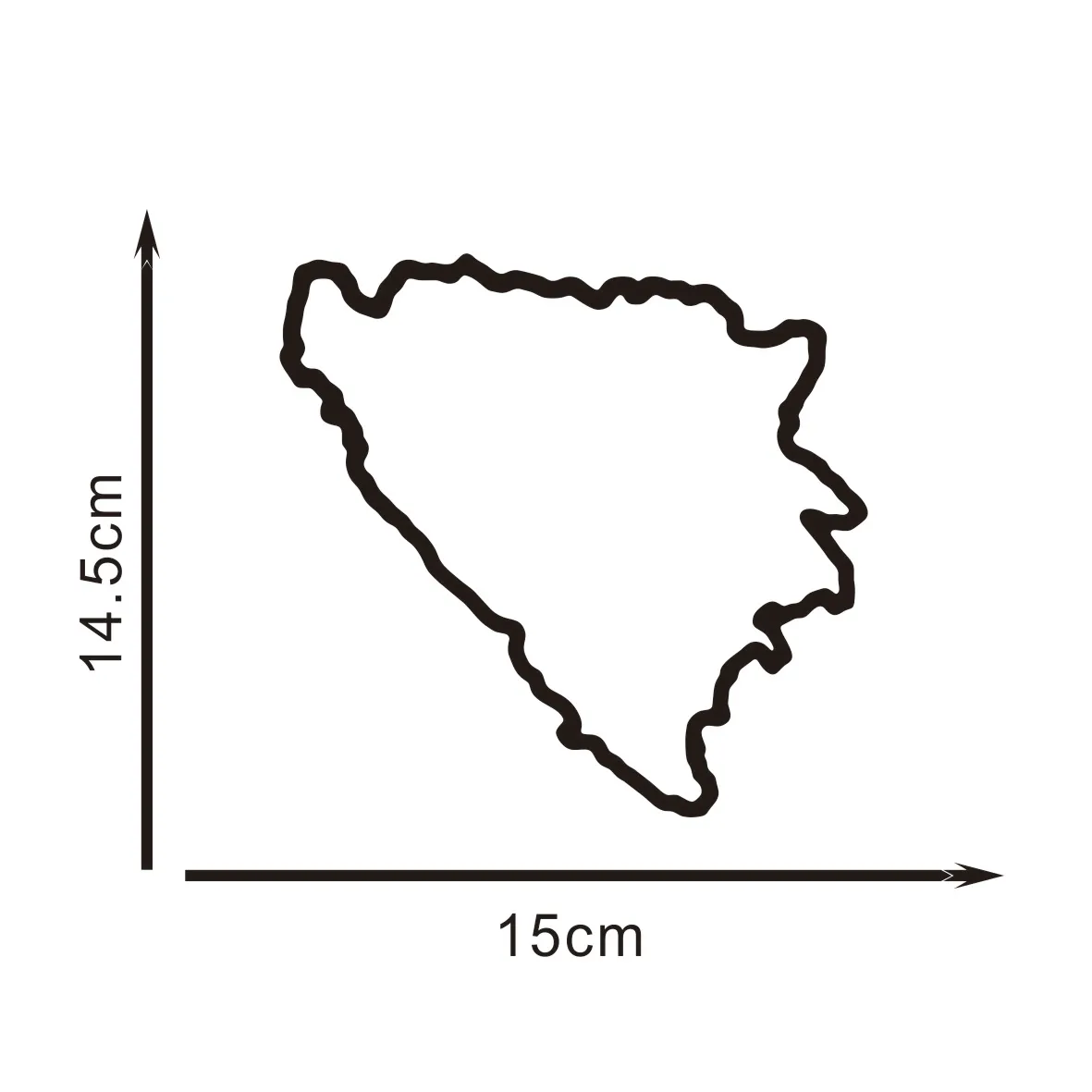 Bosnia Herzegovina Country Map Die-Cut Vinyl Car Sticker, Waterproof Decal for Rear Window Bumper Auto Styling Accessories