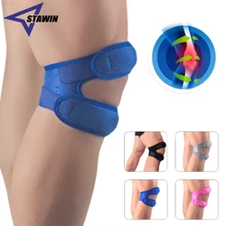 Rodillera deportiva con doble correa para la rodilla, soporte antideslizante ajustable para la rodilla, banda de envoltura abierta para lesiones, alivio del dolor en las articulaciones, 1 unidad