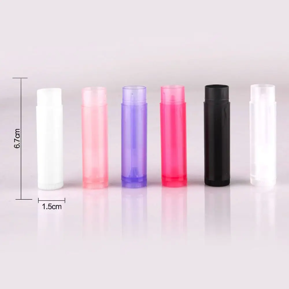 Viales portátiles recargables, tubo de lápiz labial transparente, contenedores de cosméticos vacíos DIY, contenedor de bálsamo labial plano multifuncional