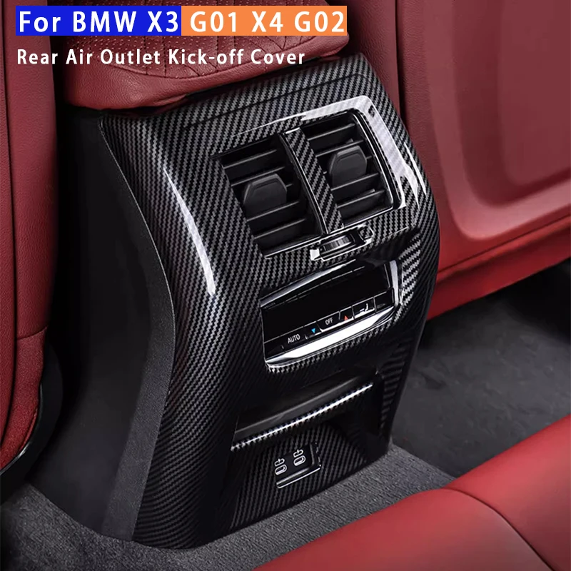 

Для BMW X3 G01 X4 G02 ABS углеродное волокно Стайлинг автомобиля Задний кондиционер Вентиляционное отверстие Рамка Крышка Накладка Комплект аксессуаров для салона автомобиля