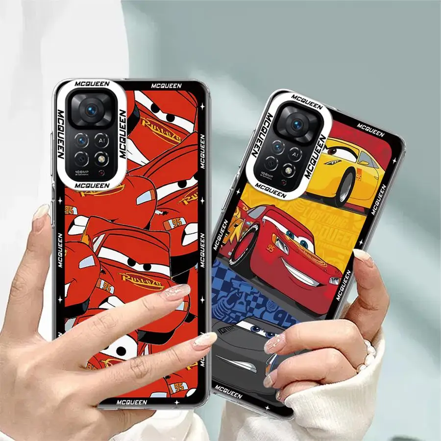 Sarung ponsel lunak bening McQueen Lightning Disney untuk Xiaomi Redmi Note 11 12 Pro Plus 10 9T 10T 11S 8 Pro 9 Note 11 12s