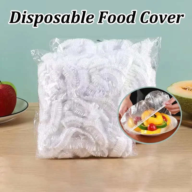 50-500Pcs Disposable Fresh-Keeping Cover, Plastic Food Storage Covers, Reusable Bowl Covers Stretch Lids, Elastic Cover Bag