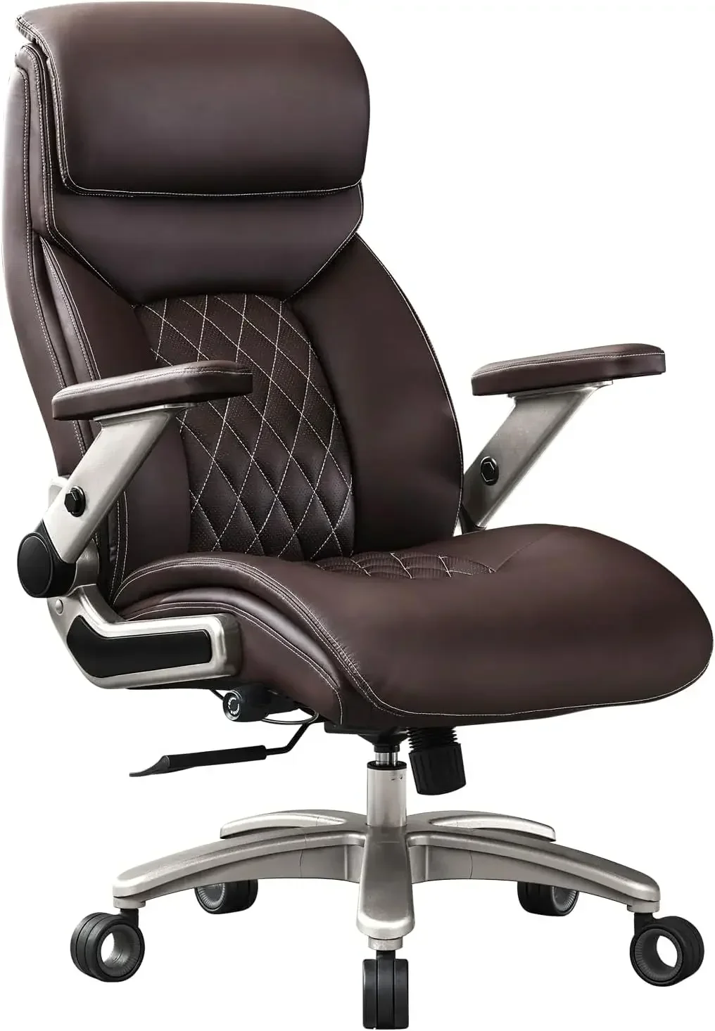 

Big and Tall Office Chair with 5D Flip Arms, 600LBS PU Leather Executive Office Chair, Adjustable Lumbar Support 3''