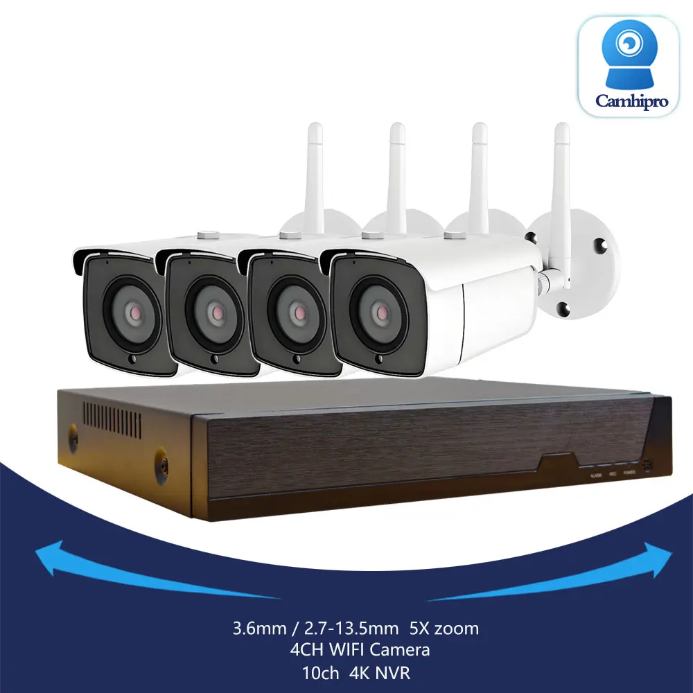 4K 8MP Wireless Security Wifi Камера 5X Zoom Two Way Audio IR Night Version 5MP Surveillance Vedio Kit Outdoor 10CH 4K NVR