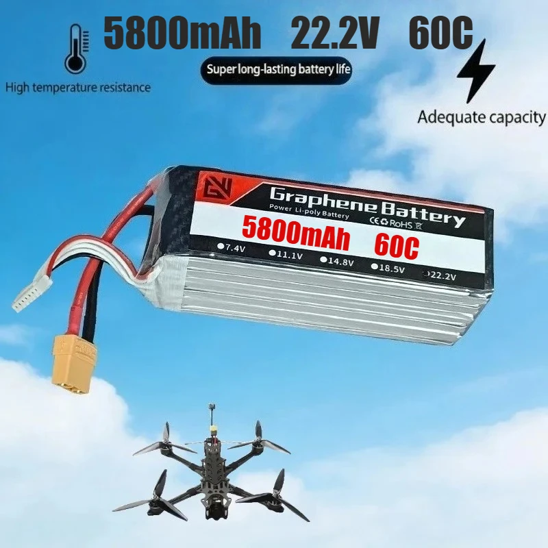 

5800mAh 6S 22.2V 60C Remote Control RC Car, Boat, Model, Aircraft, Traversing Machine, Helicopter Lithium Battery