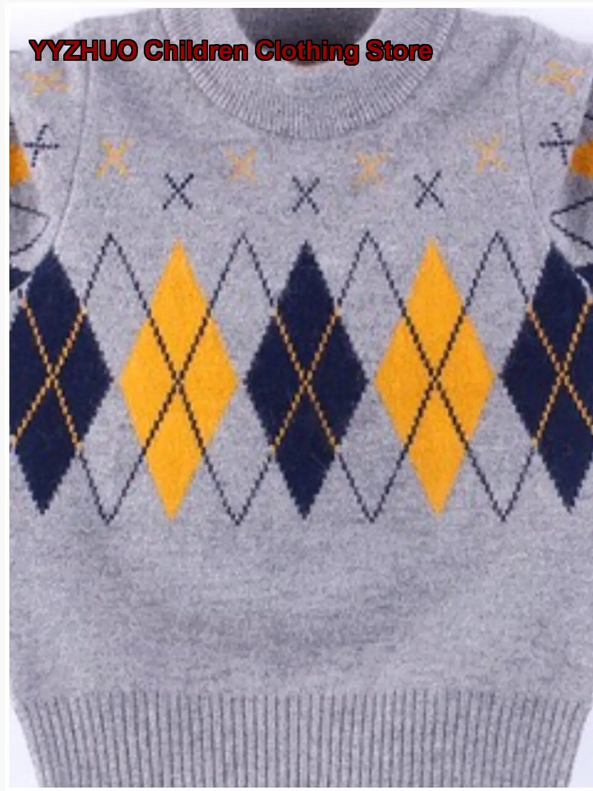 Boys Girls Cardigan Kids Autumn Winter Knit Cardigan Geometric Pattern Button Front Older Kids