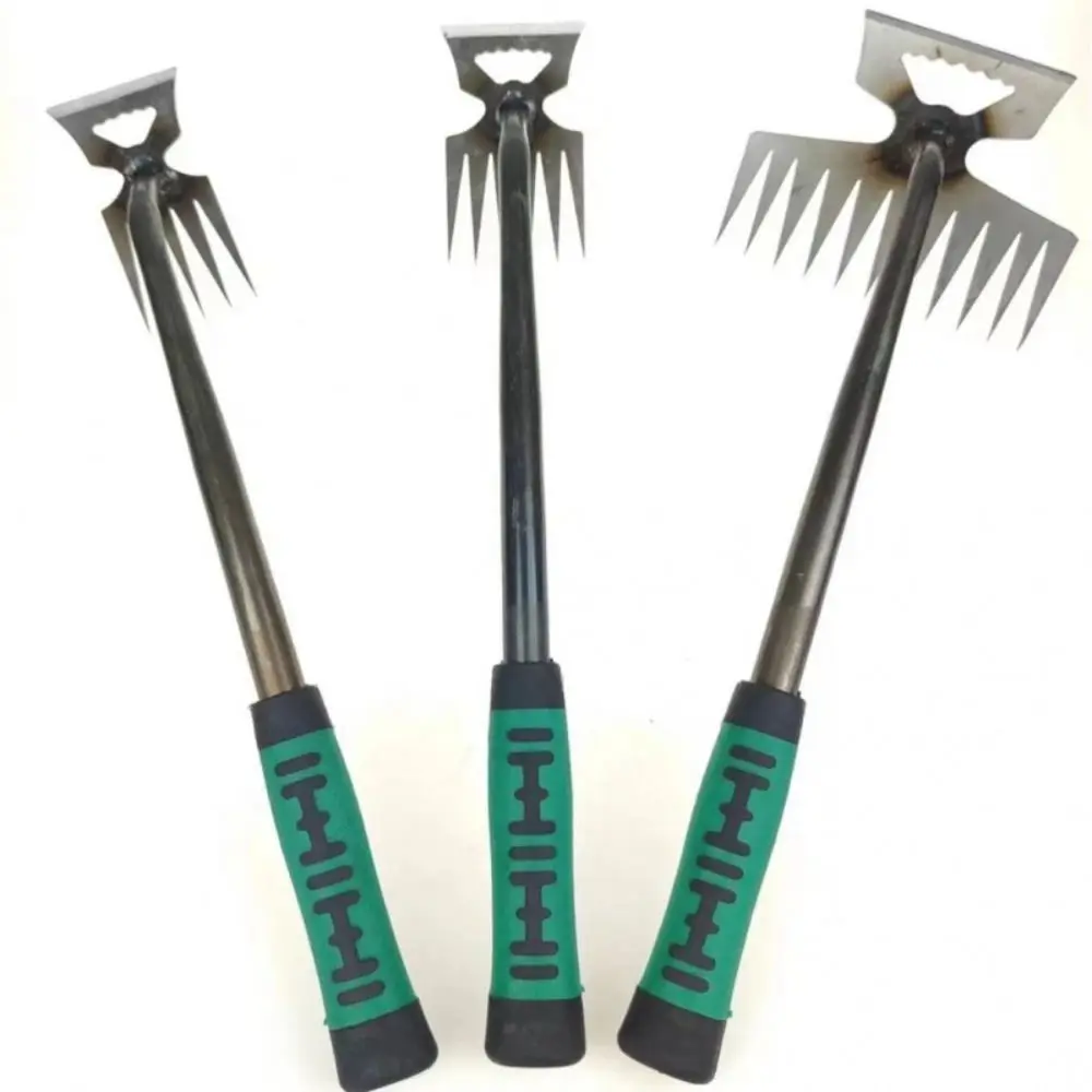 Stainless Steel Weed Puller Tool Manual Weeder Weed Digger Hand Weeder Grass Rooting Rubber Handle Weed Dandelion Remover