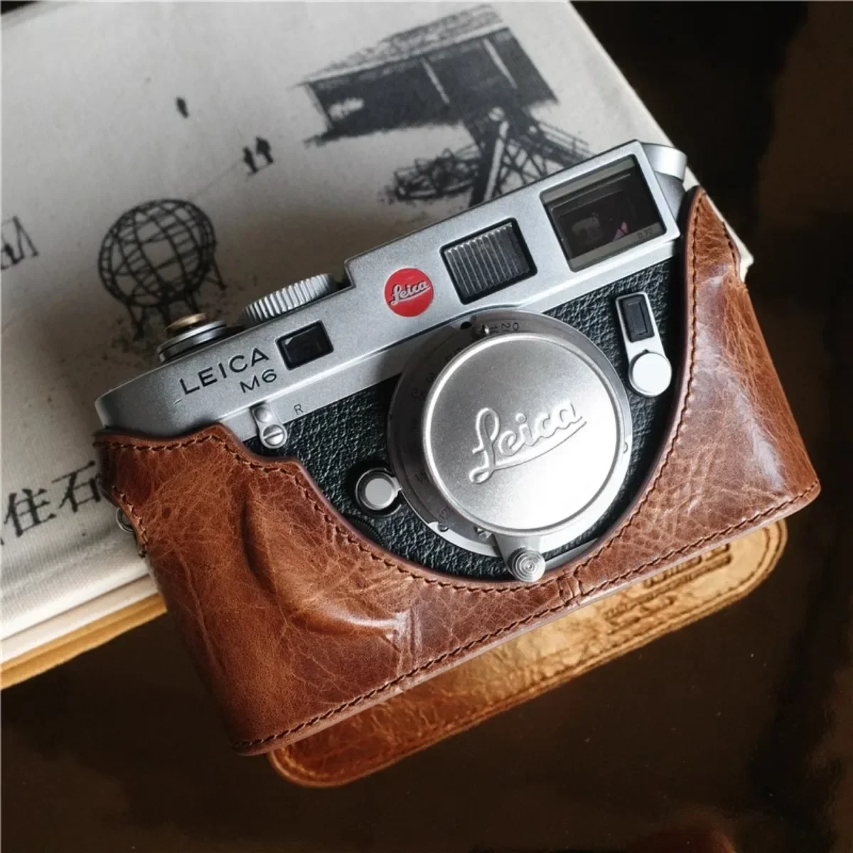 Vintage Genuine Leather Half Case Camera Bag Protective Case Body Cover for Leica M2 M3 M4 M4-P M6 MP(NOT for Camera M3 Big Ear)