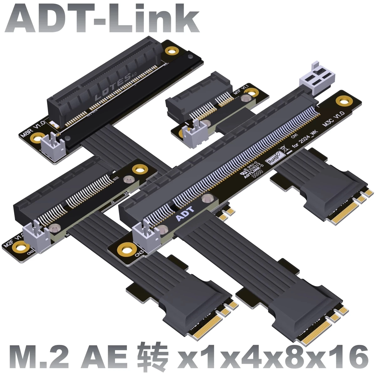 

M.2 Key A.E WiFi NGFF Riser to PCIe 1X 4X 8X 16X Riser Card Extension Adapter Gen4 AE Key A E Cord For PCIE 4.0 X1 X4 X8 M2 Card