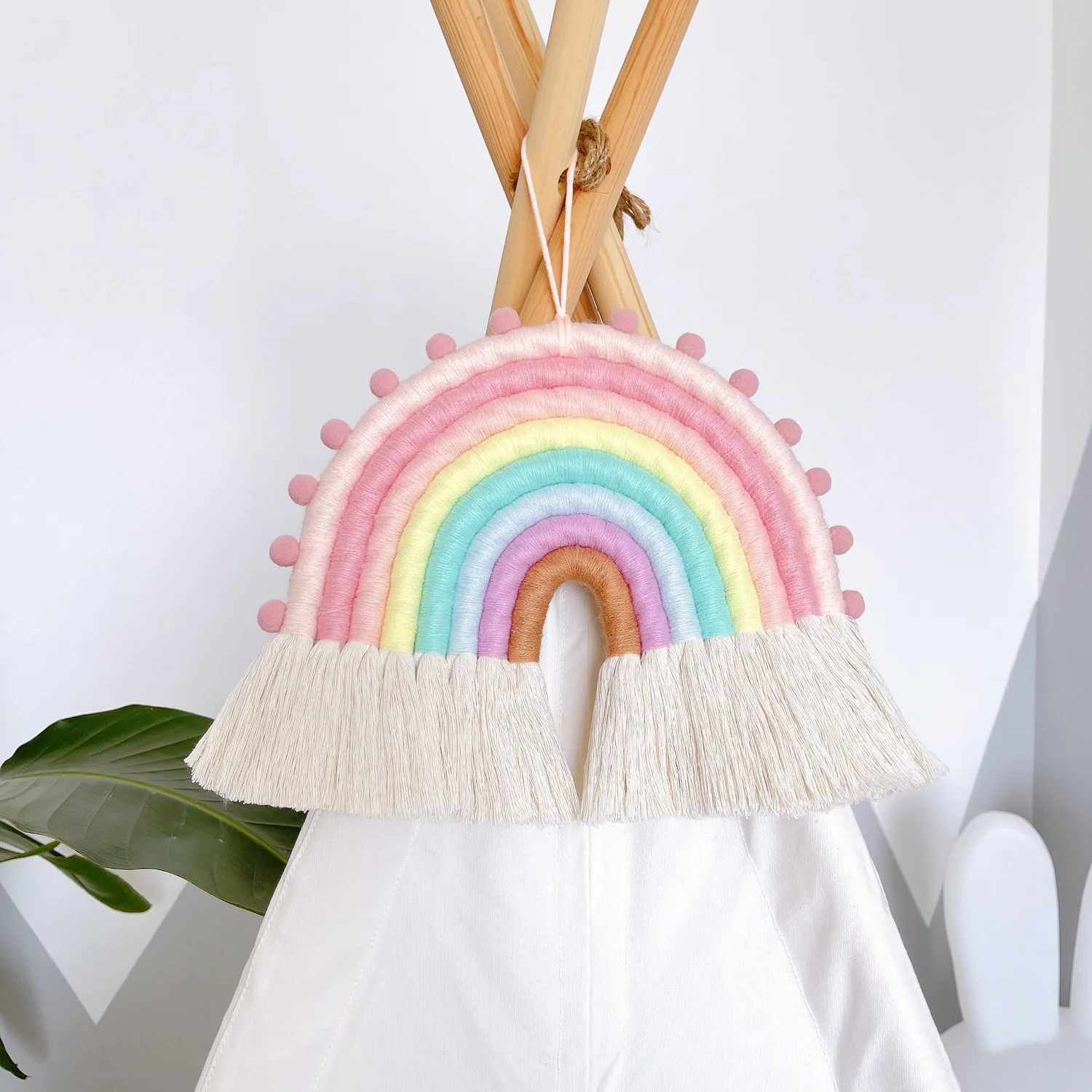 Ins Nordic style Rainbow Home Children's Room Decoration Pendant Weaving Rainbow Wall Decoration Pendant