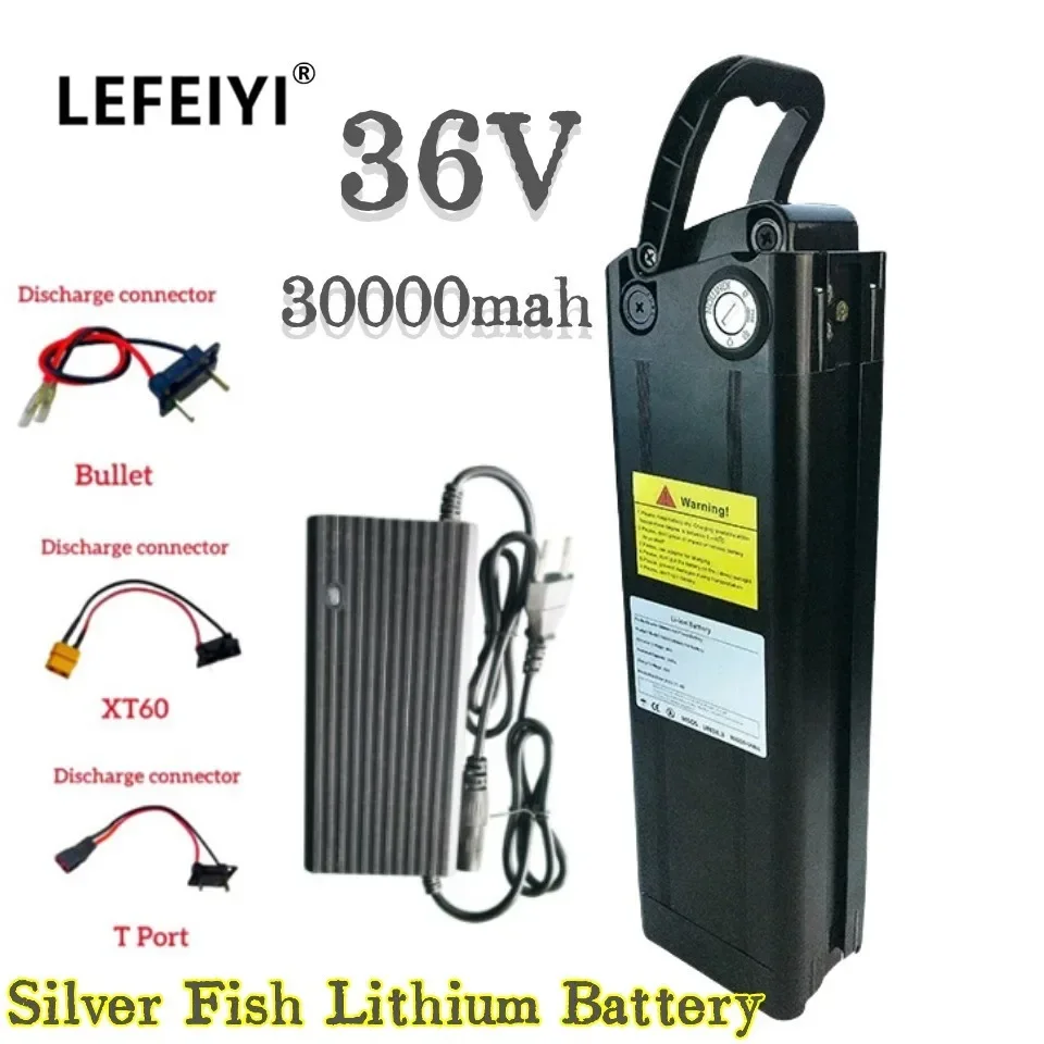 Lithium-Ion Battery Pack, 18650 36V 30AH ,with Aluminum Casing and Anti-theft Llock,BMS, for Silver Fish