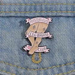 Funny Leg Enamel Pins Leg Bruise Club Brooches Metal Decorative Jewelry Brooches Lapel Pin Badges for Hat Backpack Hat Accessary