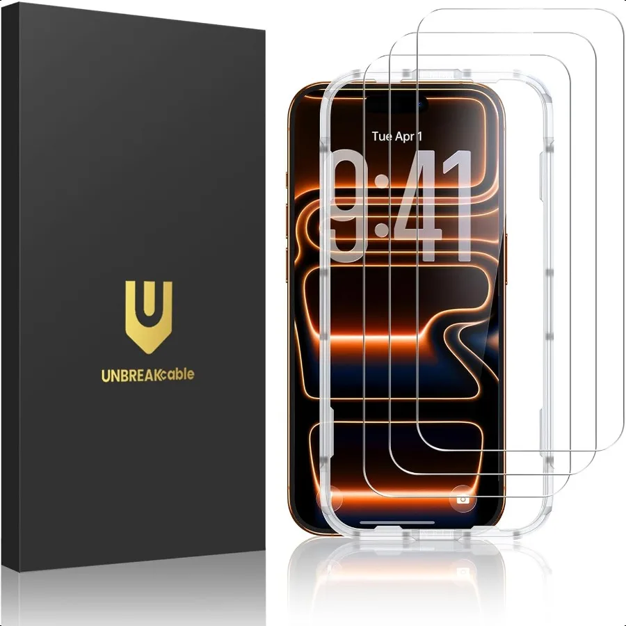 

Защитная пленка для экрана iPhone 17 Pro Max, двойное небьющееся закаленное стекло [простая установка рамки] [9H Hardn] [99,99 HD