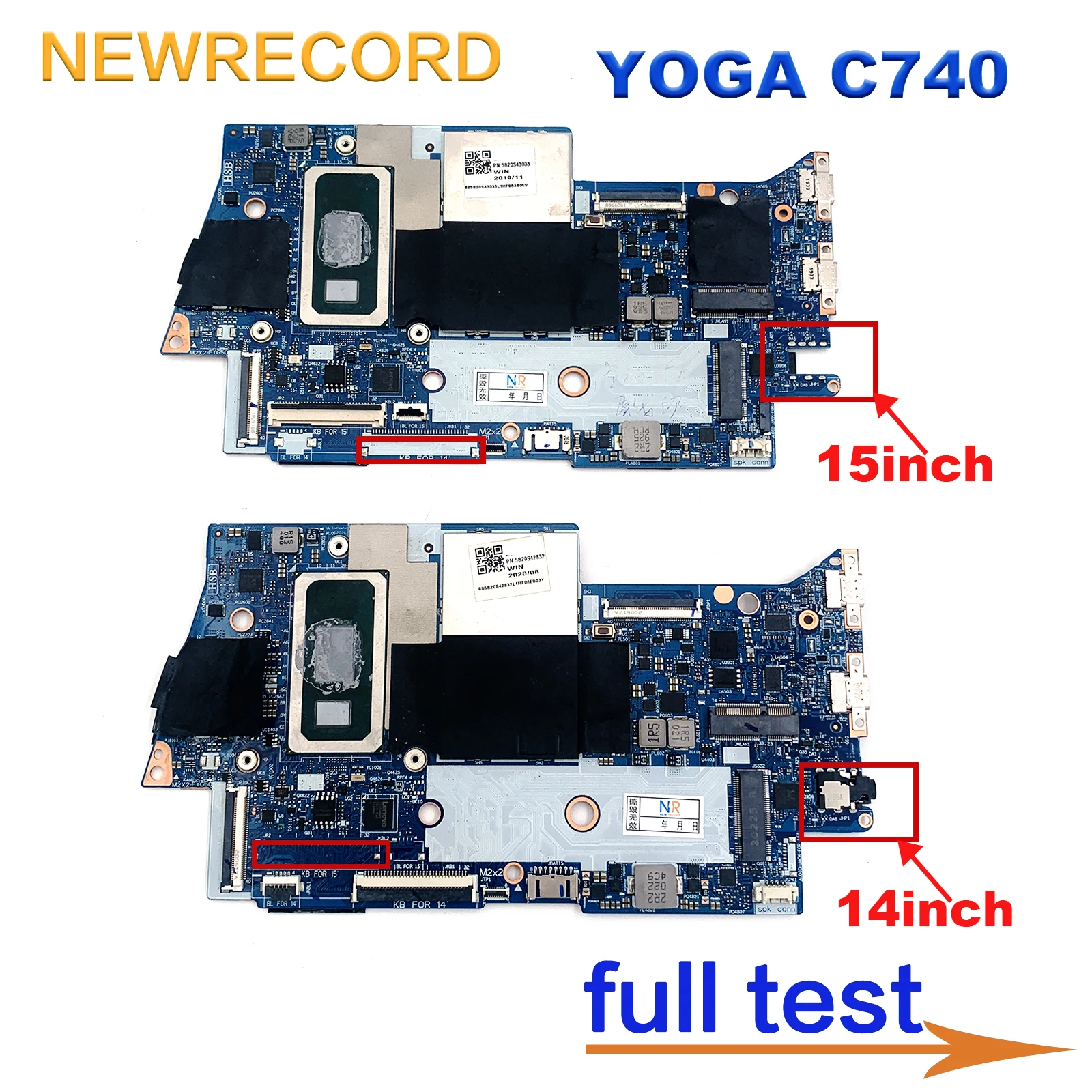 For Lenovo YOGA C740 C740-14IML Laptop Motherboard 14/15 inch I5/I7 8G/16G RAM FYG41 NM-C431 5B20S42832 5B20S42834 5B20S43033