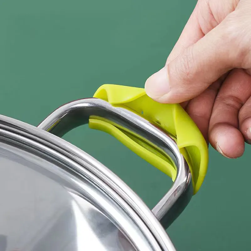 1 Pair of Silicone Handles Anti-scalding and Non-slip Silicone Lid Pot Handles Insulation Glove Clips Kitchen Accessories Tools