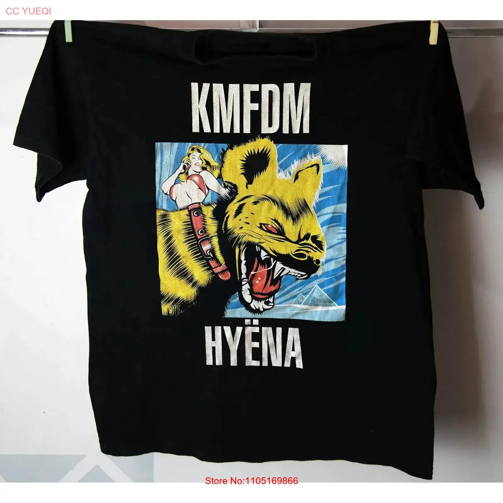 Hyena Album KMFDM Band T Shirt Black S 2345XL Y1363 vintage Washed homme Slightly streetwear Comfortable Stylish Stretched