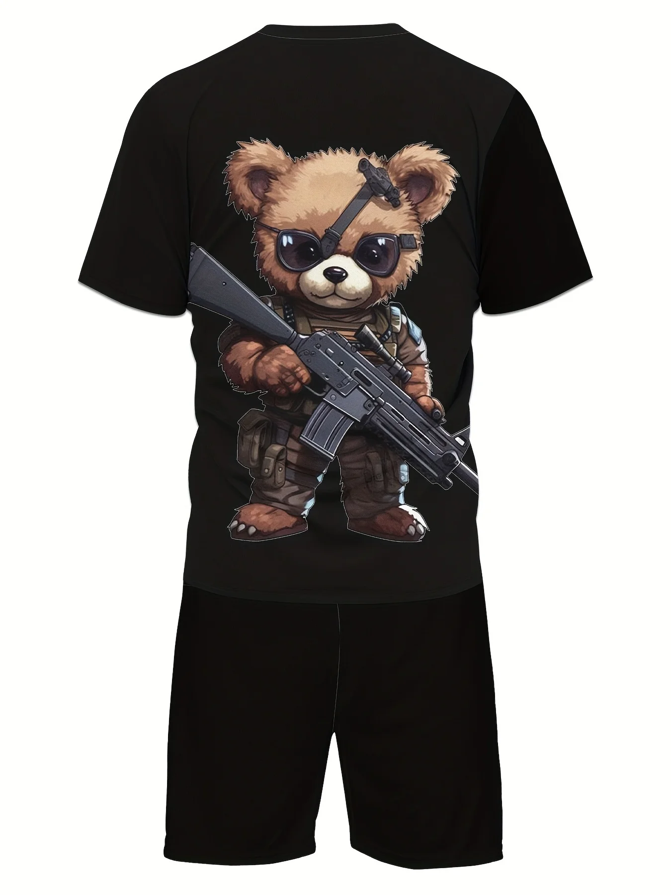 Tuta sportiva da uomo alla moda estate Harajuku Casual manica corta O collo TShirt e pantaloncini sportivi 3D Happy Bear Print Set da 2 pezzi