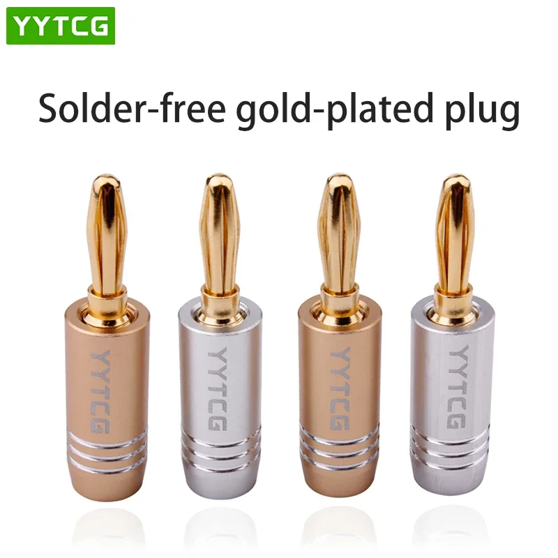 

YYTCG 4Pcs/lot Banana Plugs JACK 24K Gold-Plated Connectors Amplifier Plug For Speaker Amplifiers Connector