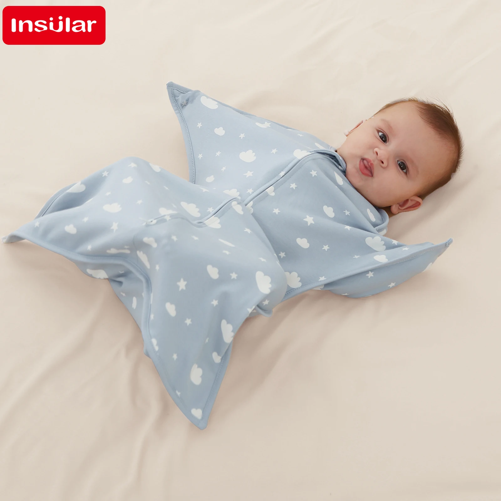 INSULAR Newborn Sleep Sacks Sleeping Bags Summer Thin Promote Sleep Infant Pajamas 100% Cotton Soft Uterine Simulation 0-12M