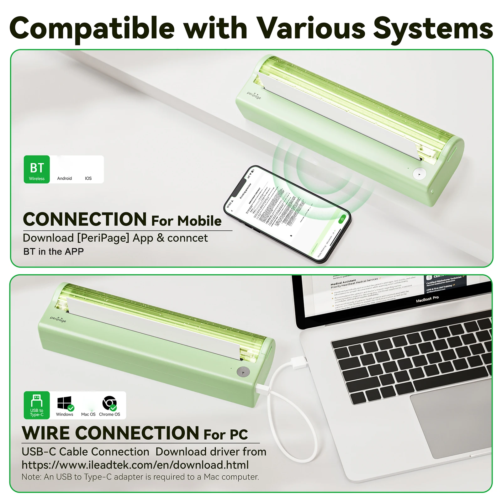 Imagem -02 - Impressora Térmica Pdf Excel Mundo Máquina de Impressão de Documentos Conexão Bluetooth Impressão Móvel sem Fio 203dpi Peripage-p8 a4