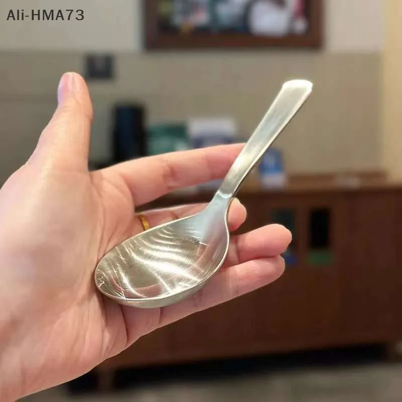 الفولاذ المقاوم للصدأ ملعقة مستديرة صافي الأحمر الذهبي عشاء مقبض طويل اثارة ملاعق الحلوى لأدوات اكسسوارات المطبخ