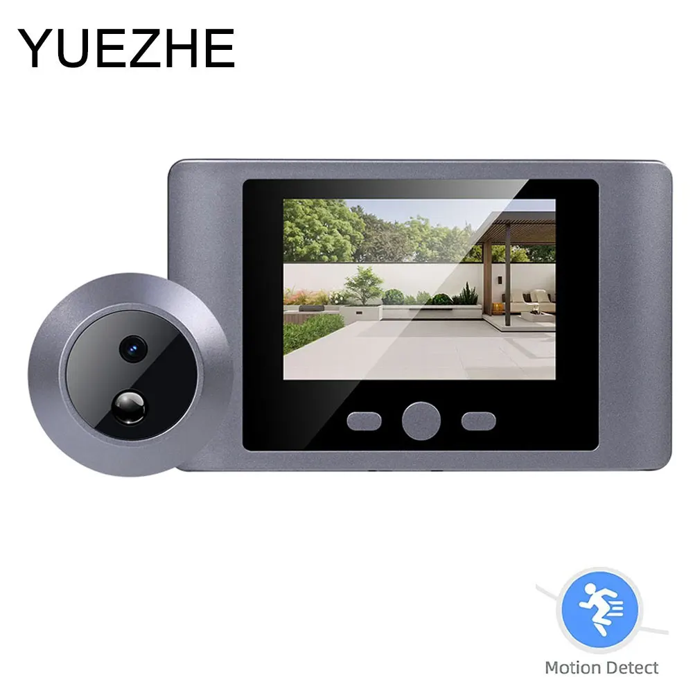 Yuezhe Mini mirilla inteligente inalámbrico visor de puerta cámara PIR luz de movimiento pantalla alarma 2,8 pulgadas ojo 2000mAh tipo C carga sin WIFI