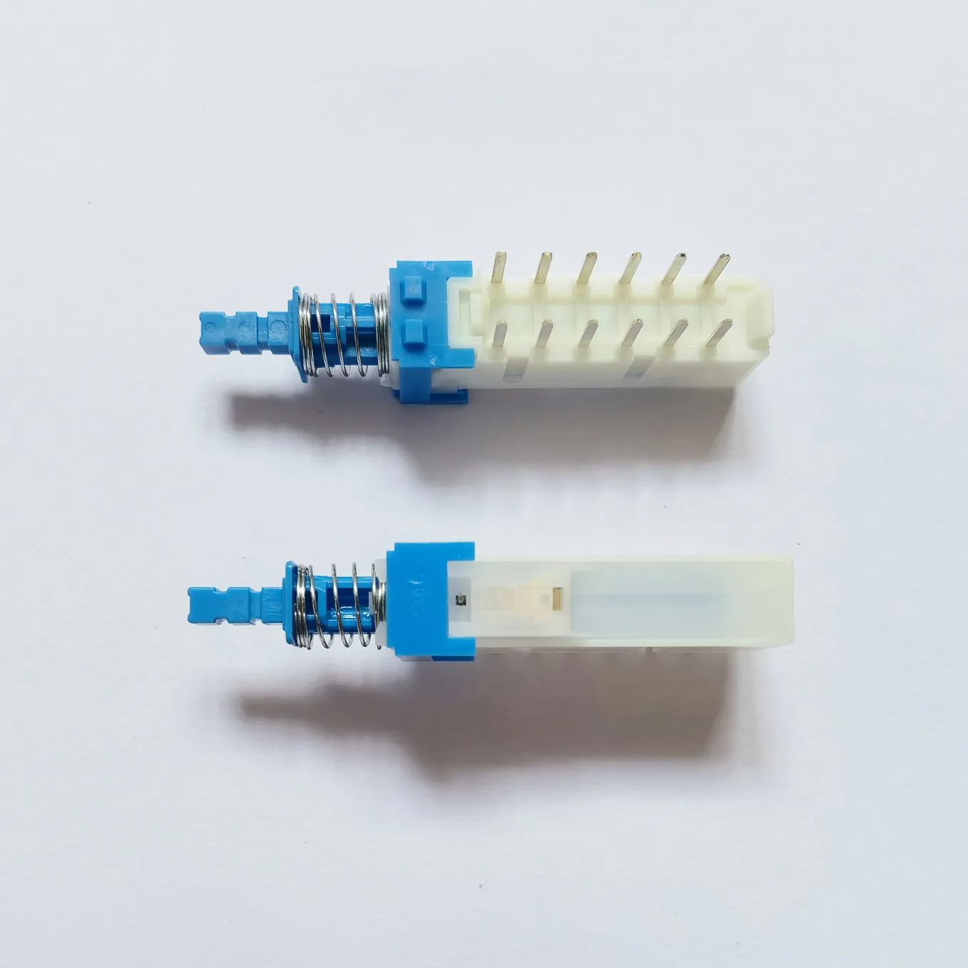 Original New 100% Spun Series Key Switch Double Row 12Pin Piano Key Lock Switch Self Locking 54MM Black Blue