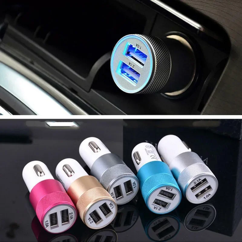 High Quality Car Cigarette Lighter Charger Dual USB Charger Fast Charge 2.1A+1A Vehicle Charging For Samsung Xiaomi mi 9 Huawei