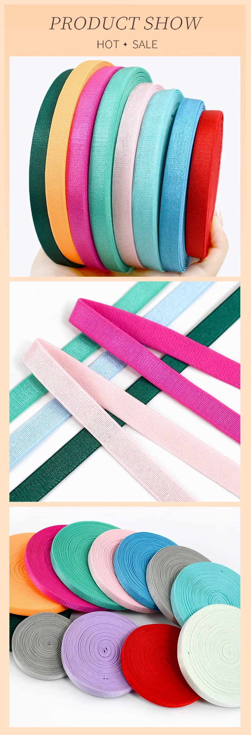 5/10/20M 6/8/10/15mm Nylon Gummiband für BH Unterwäsche Schultergurt Gummibänder Weicher Gürtel Stretch Dessous Nähbesatz – Detail 7