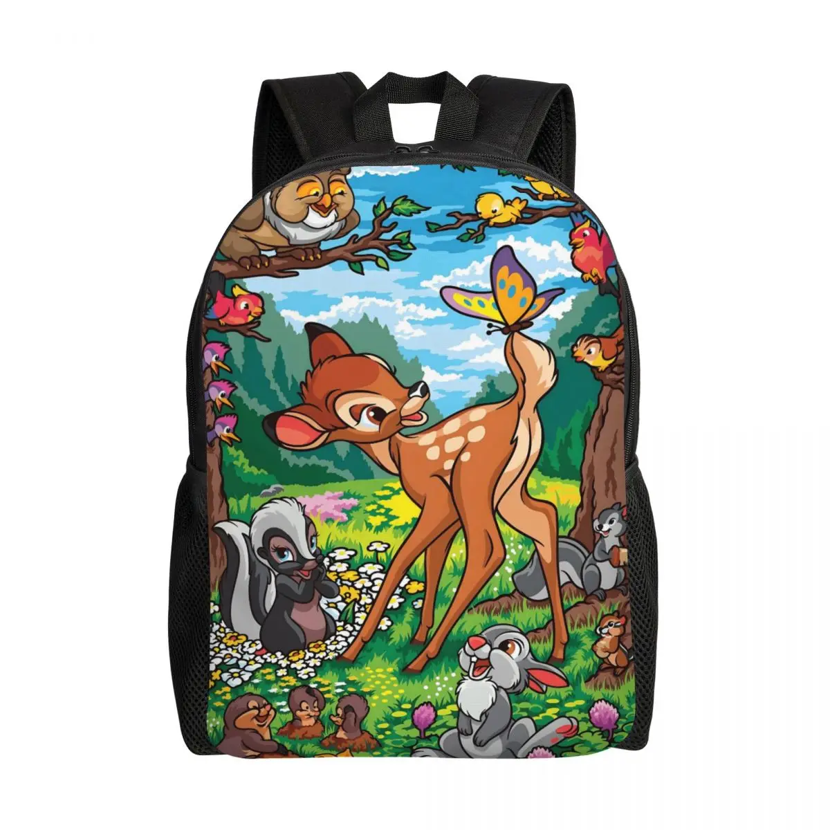 Custom Bambi Backpacks for Men Women Waterproof School College Classical Printing Animal Bag Printing Bookbag