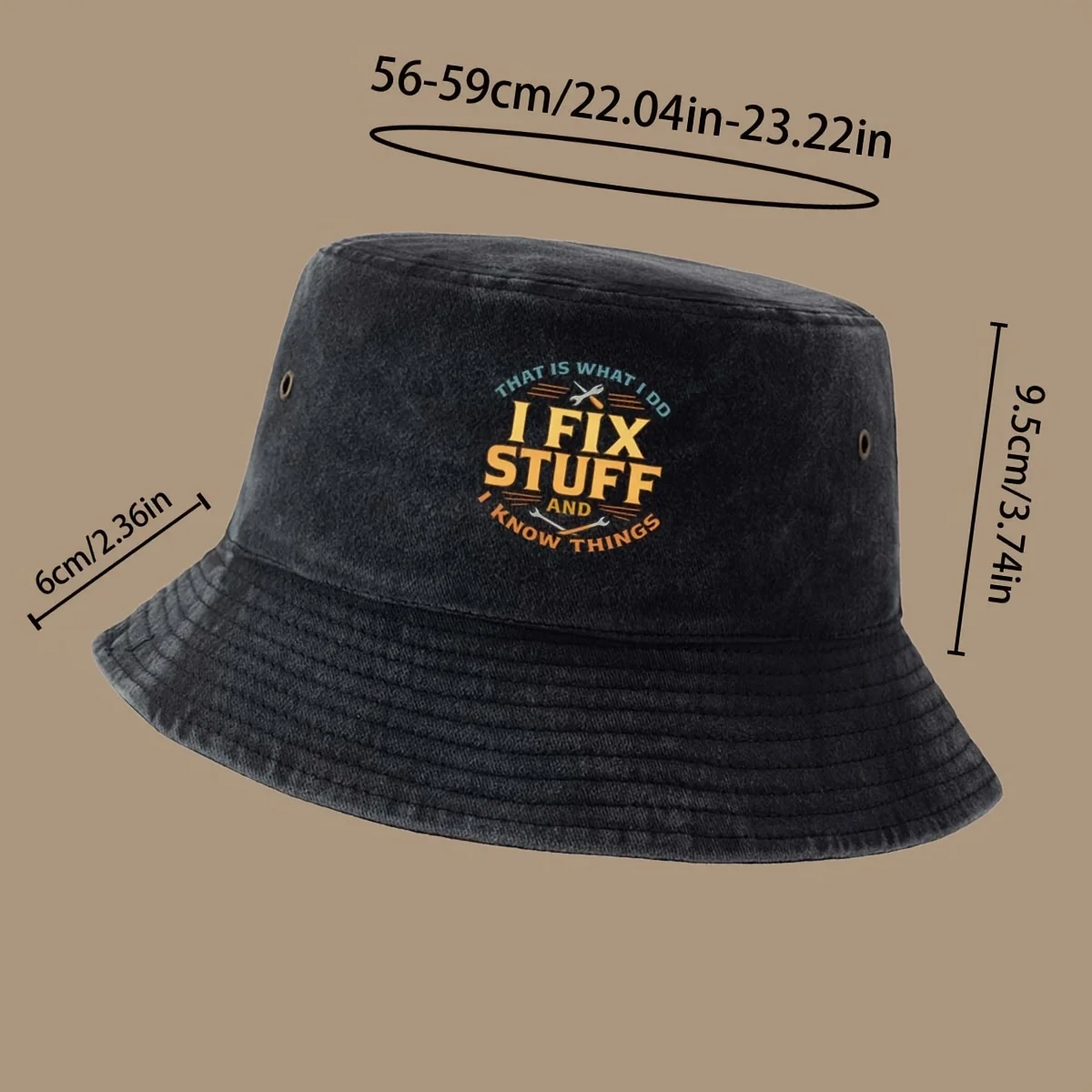 THAT IS WHAT I DO I FIX STUFF AND I KNOW THINGS Pattern High-Quality Printed Fisherman Hat Trendy Easy Fishing Cap Vacation Trav