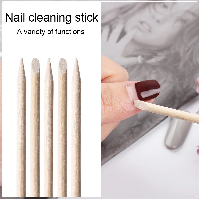 100pcs Nail Art Design Orange Wood Stick Sticks Cuticle Pusher Remover Manicure Pedicure Care Professional Nail Art Tool