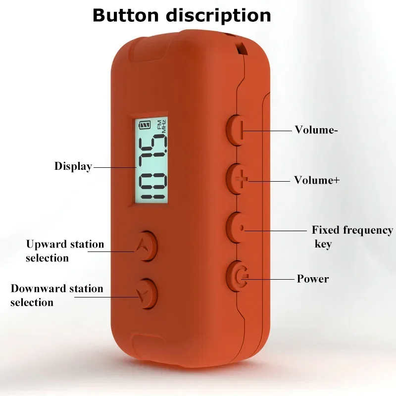 Mini Pocket FM Radio Portable 50-108MHZ Audio Radio Receiver with LCD Display 3.5mm Earphone Time Display Broadcasting Walkman image 5