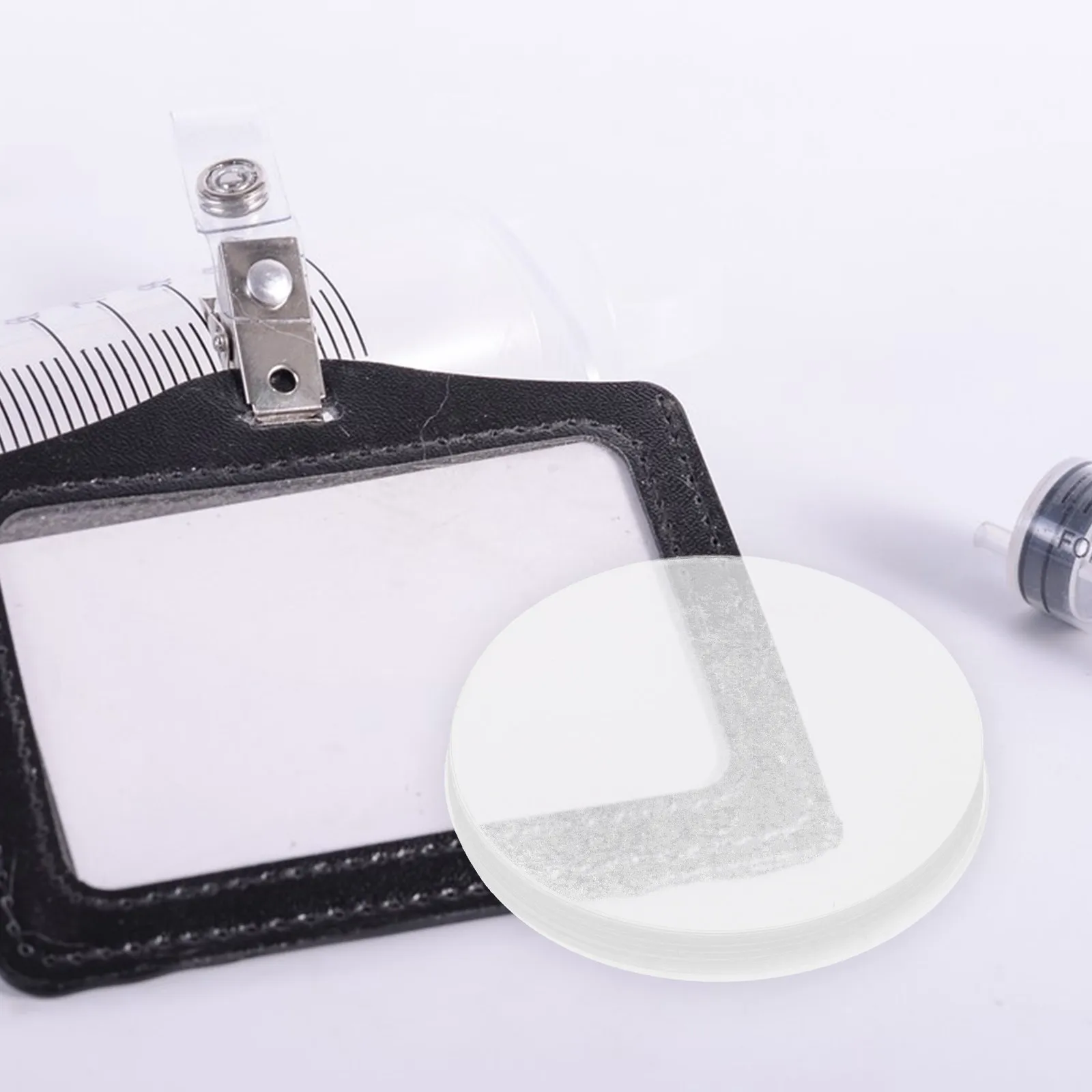 100Pcs Transparent Round Badge Button Film Clear Plastic Protective Film for DIY Arts Crafts Supplies Professional Looking