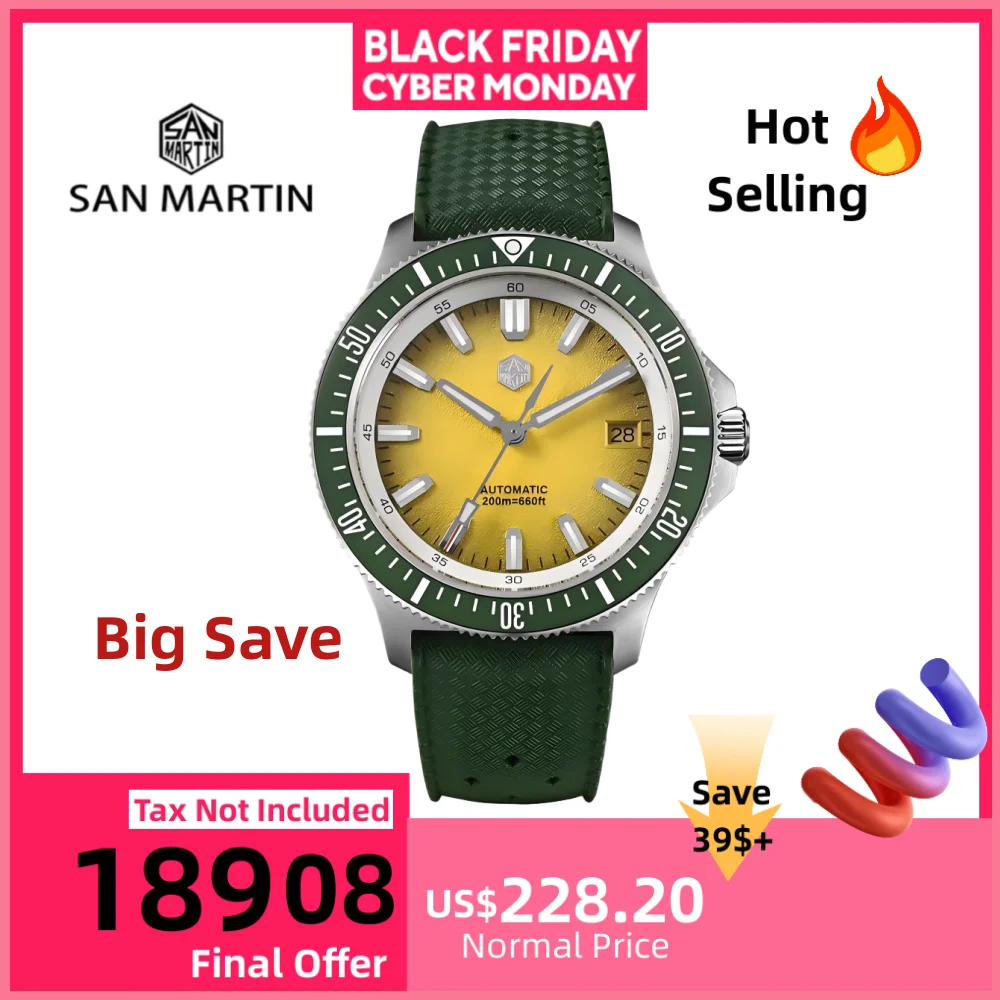 

San Martin оригинальные 40 мм NH35 мужские механические часы 3H дата AR с сапфировым стеклом 20 бар для дайвинга Relogio Luxo Masculino модные SN0118