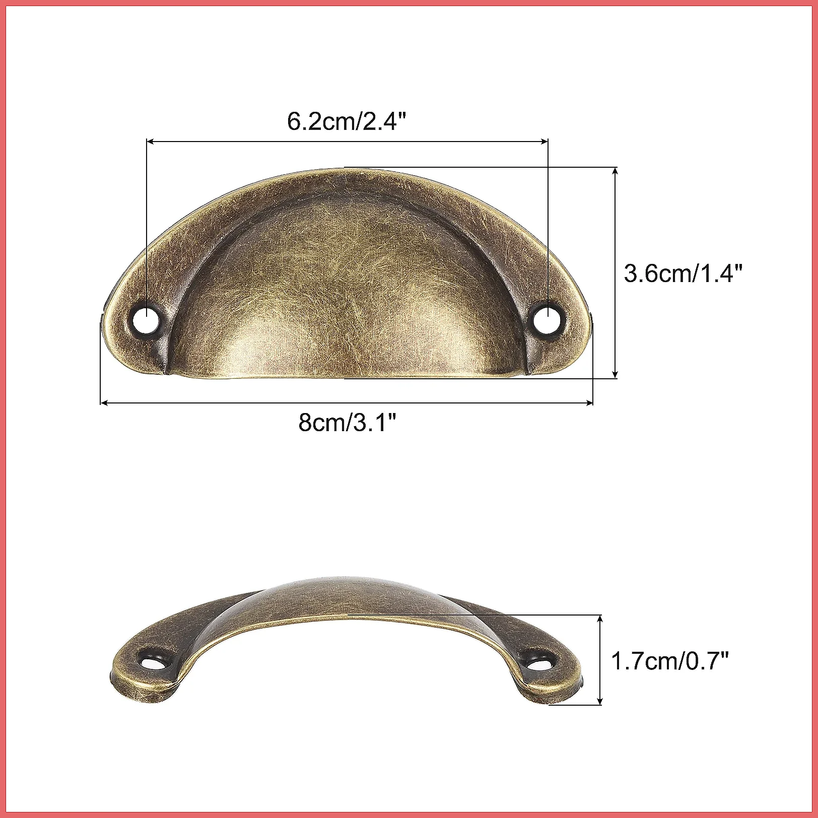 Vintage 10/14pcs Metal Cup Drawer Pulls Knobs with Screws for Kitchen Cupboard Wardrobe Furniture Handle