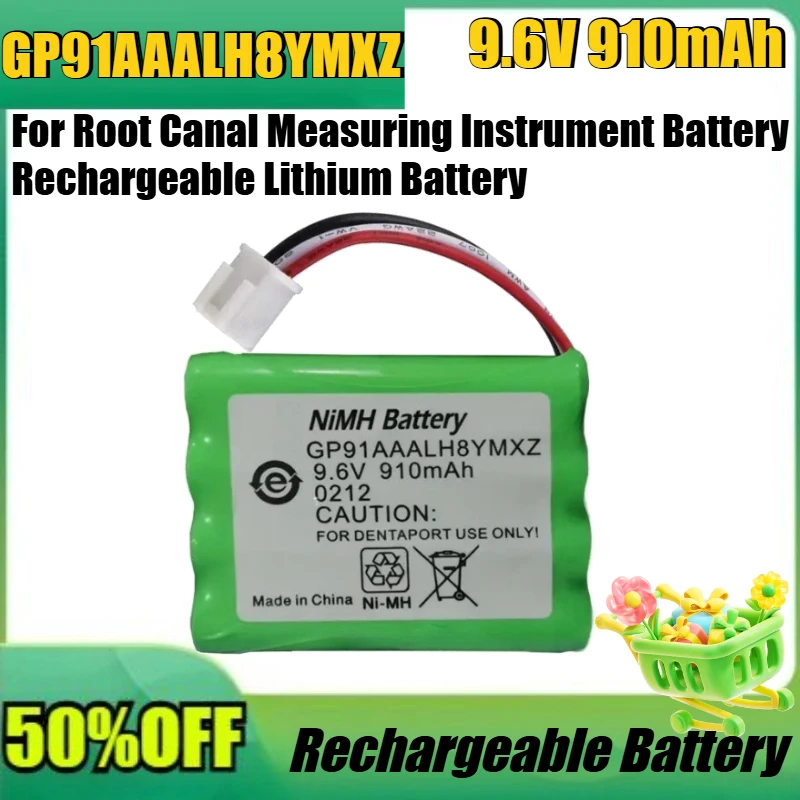 

New GP91AAALH8YMXZ 9.6v 910mAh Rechargeable Lithium Battery Pack for Root Canal Measuring Instrument Battery