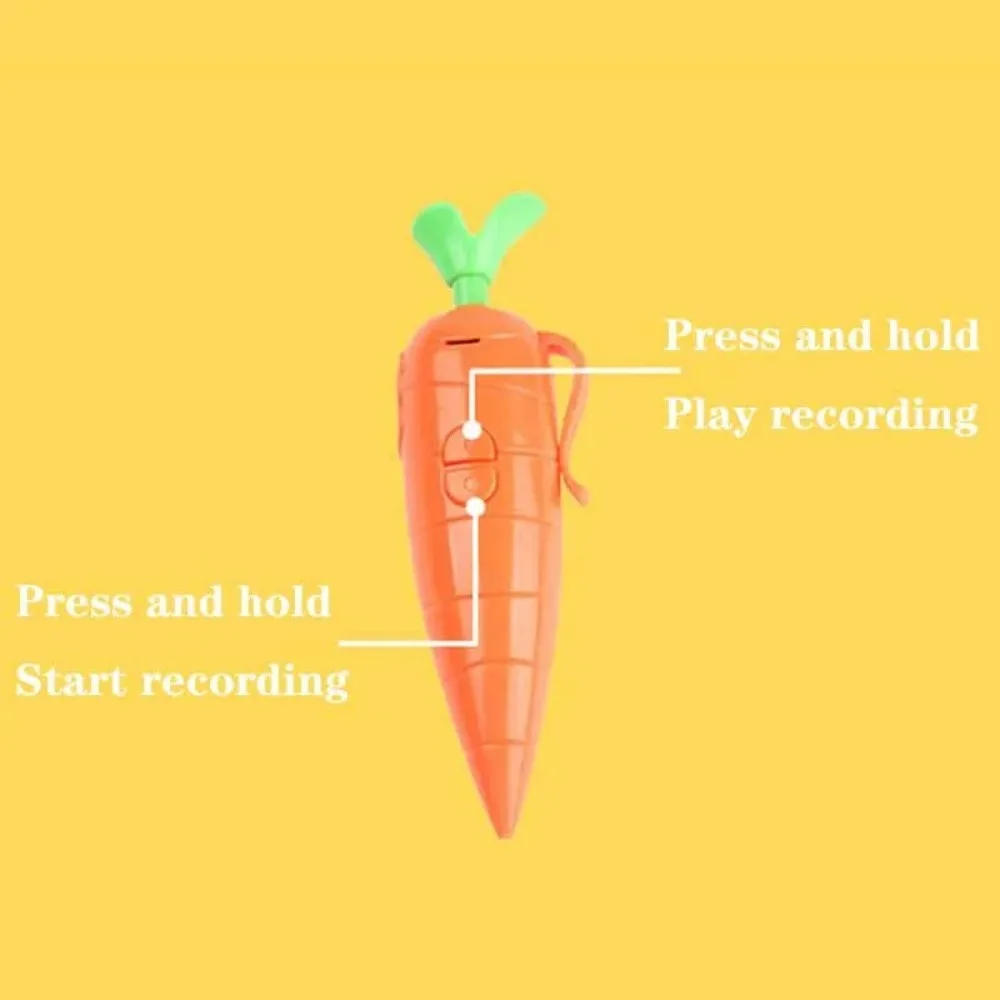 Funny Gift Electronic Sound Toy New Carrot Shape Yellow 20s Recording Pen Plastic Kids Recording Pens for Kids