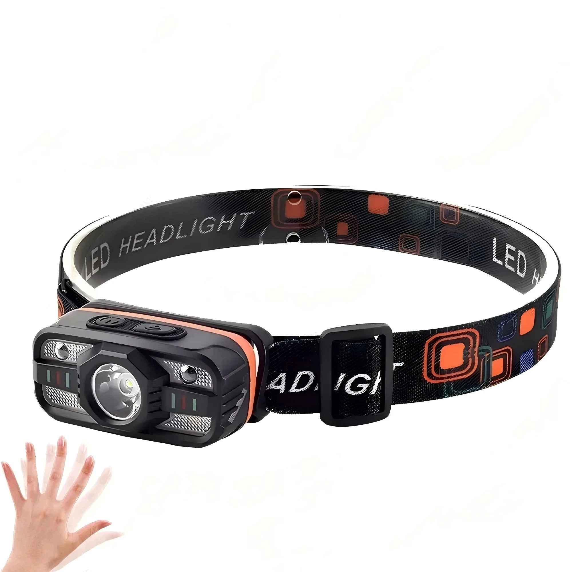 AliExpress cycle zone Portable Sensor Headlight LED Headlamp TYPE-C Rechargeable 6 Lighting Modes Induction Head Flashlight Outdoor Camping Head Torch
